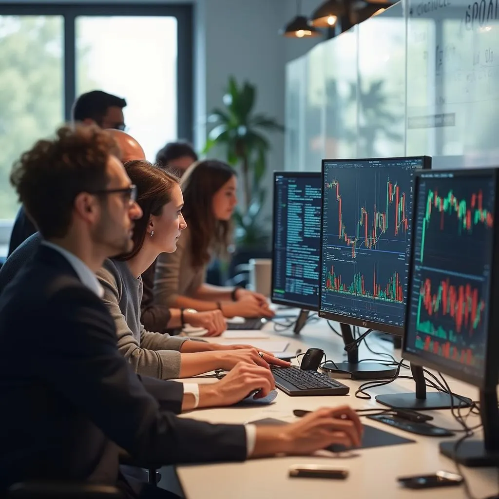Équipe InvestIA travaillant sur des algorithmes d'IA